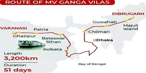 MV Ganga Vilas Route Map